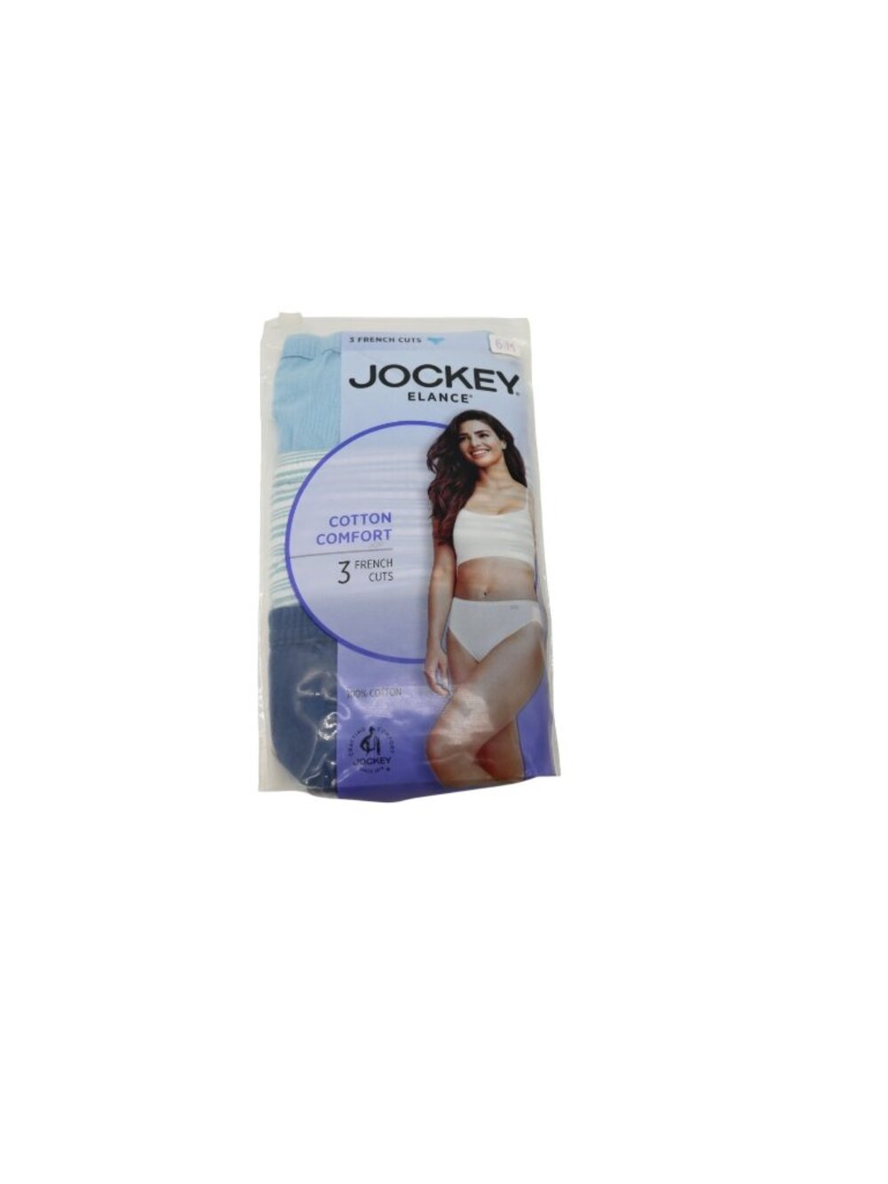 NWT Jockey Elance Cotton Comfort 3 Pack French Cut Briefs Sz 6/M Blue Underwear